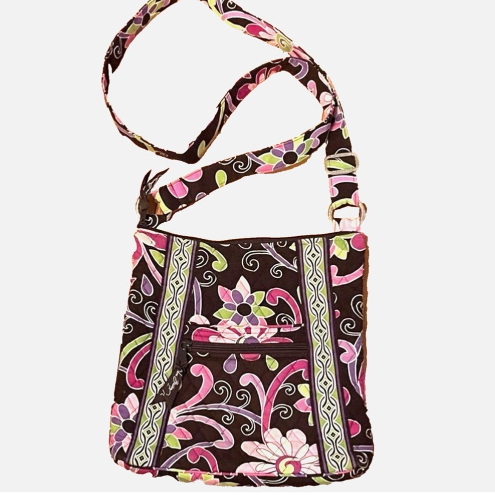 Vera Bradley Purple Punch Crossbody Bag Retired Quilted Cotton Purse